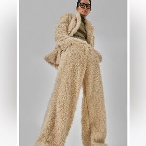 The Frankie Shop Verbie Furry Pants - Cream